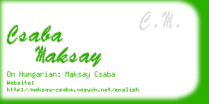 csaba maksay business card